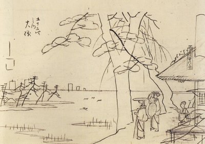 Hirošige, Lidé s výhledem na vodu od Utagawa Hiroshige