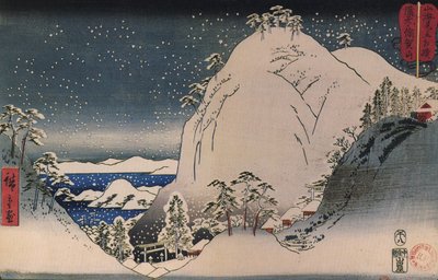 Hirošige, Svatyně v zasněžených horách od Utagawa Hiroshige