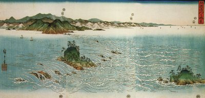 Hirošige, Víry na skalnatém pobřeží od Utagawa Hiroshige