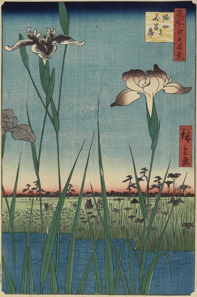 Iris Garden v Horikiri, květen 1857 od Utagawa Hiroshige