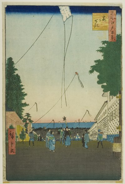 Kasumigaseki, ze série "Sto slavných pohledů na Edo (Meisho Edo hyakkei)" od Utagawa Hiroshige