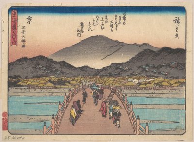 Kjóto: pohled na most Sandžó Óhaši od Utagawa Hiroshige