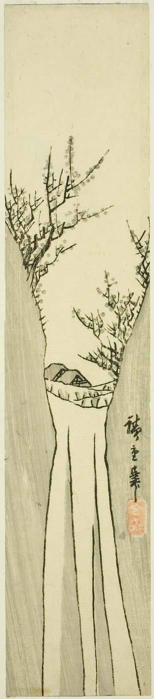 Krajina s vodopádem od Utagawa Hiroshige