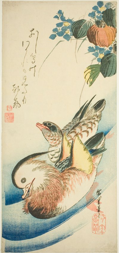 Mandarinské kachny od Utagawa Hiroshige