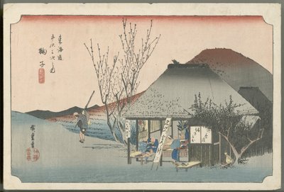 Slavný čajový dům v Mariko od Utagawa Hiroshige