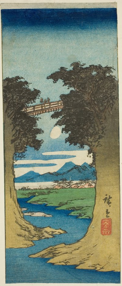 Opičí most od Utagawa Hiroshige