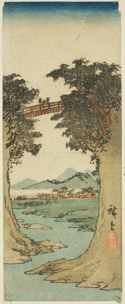 Opičí most od Utagawa Hiroshige