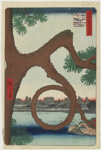 Moon Pine, Ueno Temple Precincts, srpen 1857 od Utagawa Hiroshige