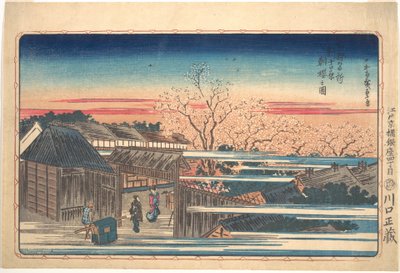 Ranní třešňové květy v Shin-Yoshiwara od Utagawa Hiroshige