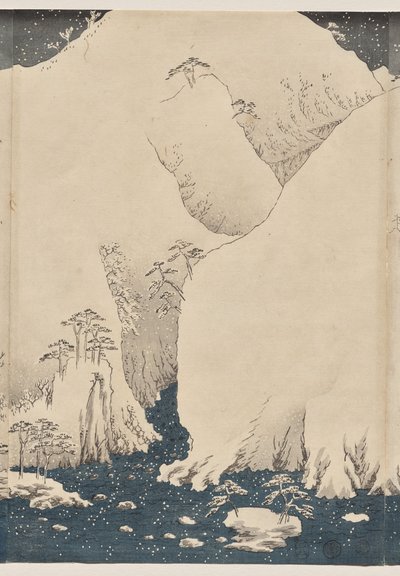 Hora a řeka na Kiso Road od Utagawa Hiroshige