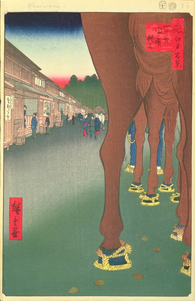 Naito Shinjuku, Yotsuya, deska 86 ze série Sto slavných pohledů na Edo, období Edo, éra Ansei, 1857 (dřevotisk) od Utagawa Hiroshige