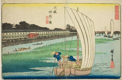Nakasu u hůlek (kresba hůlek Nakasu), z te série s od Utagawa Hiroshige