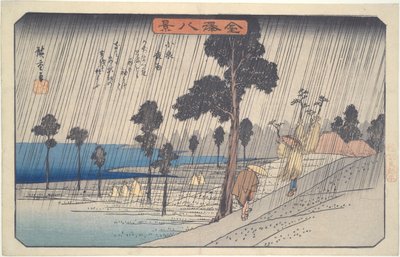 Noční déšť v Koizumi: Osm pohledů na Kanazawa od Utagawa Hiroshige