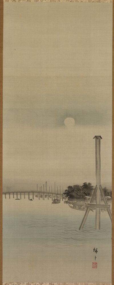 Noční scéna na řece Sumida od Utagawa Hiroshige