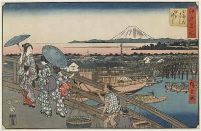 Most Nihonbaši a most Edo, listopad 1853 od Utagawa Hiroshige