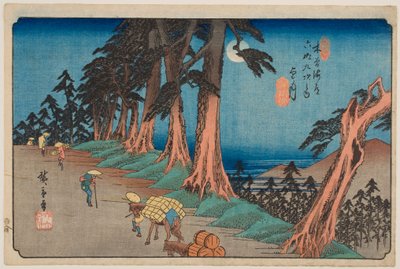 Č. 26, Mochizuki, ze série „Šedesát devět stanic Kisokaidó“ od Utagawa Hiroshige