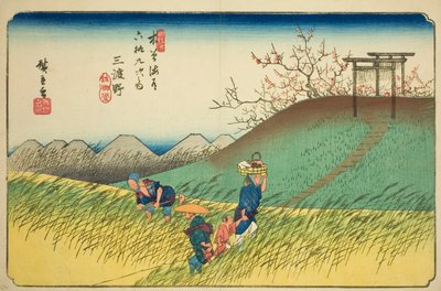 z. 42: Mido, ze série "Shi x ty ne S ta ons of the kisokaido" od Utagawa Hiroshige