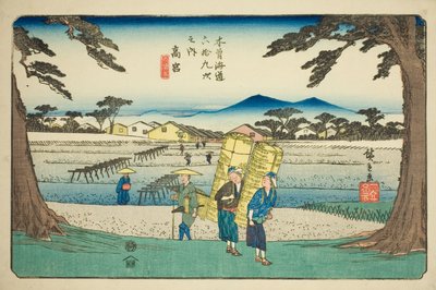 z. 65: Takamiya, ze seriálu "Šestý devět kisokaidó" od Utagawa Hiroshige