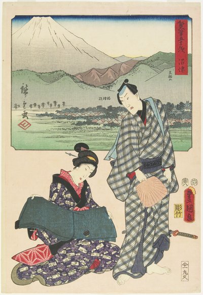 Numazu, srpen 1854 od Utagawa Hiroshige
