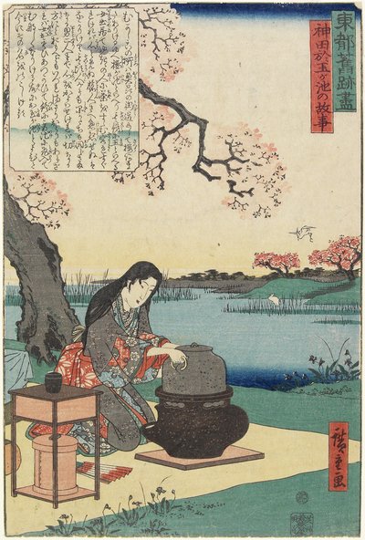 Starý příběh rybníka Otama v Kanda, počátek 19. století od Utagawa Hiroshige