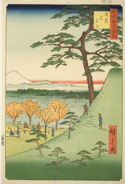Původ Fuji, Meguro (Meguro Moto-Fuji), ze série s ``Ridge d re d fa s view ws of Edo (Sto slavných pohledů na Edo)