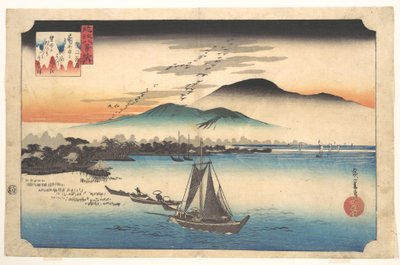 Vracející se husy v Katadě od Utagawa Hiroshige