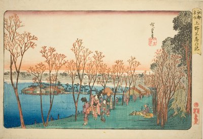 Shinobazu Pond on (Upper Shinobazu Pond), ze série s od Utagawa Hiroshige