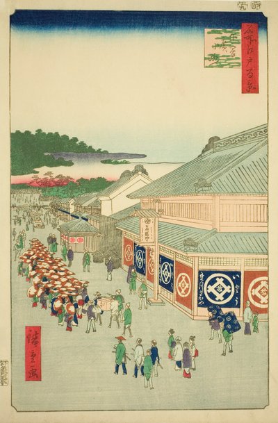Šitája Hirokódži, č. 13 ze série "Sto slavných pohledů na Edo (Meišó Edo hjakkei)". od Utagawa Hiroshige