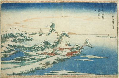 Sníh na Nový rok v Susaki (Susaki yuki no hatsuhi), ze série "Slavné pohledy na východní metropoli (Toto Meisho)". od Utagawa Hiroshige