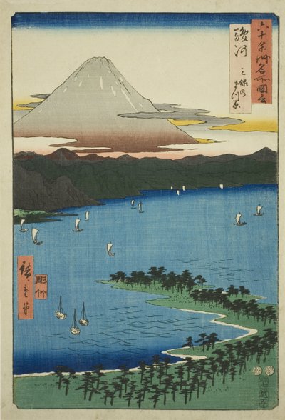 Suruga Project: Tee pine G barva u Miho (Suruga, Miho no Matsubara), z televizního seriálu "P Lawinses" od Utagawa Hiroshige