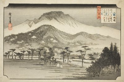 Večerní zvon v Miideře (Mii no bansho), ze série „Osm pohledů v provincii Omi (Omi hakkei no uchi)“ od Utagawa Hiroshige
