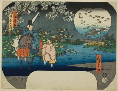 Řeka Ide Jewel v provincii Yamashiro (Yamashiro Ide) a řeka Noda Jewel v provincii Mutsu (Mutsu Noda no Tamagawa), ze série "Šest řek Jewel v různých provinciích (Shokoku Mu Tamagawa)" od Utagawa Hiroshige