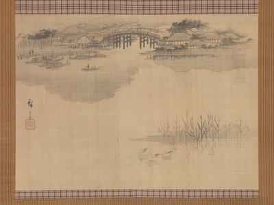 Most Imado na úpatí hory Macuči od Utagawa Hiroshige