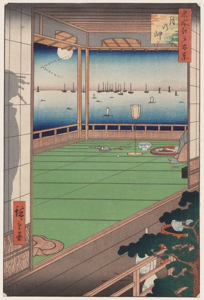 Vyhlídka na Měsíc, z cyklu „Sto pohledů na slavná místa v Edu“ od Utagawa Hiroshige