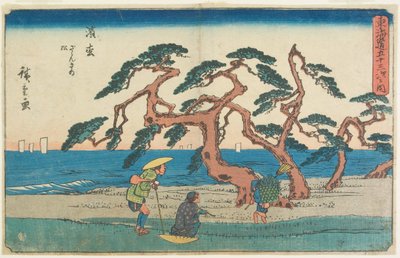 Borovicové pole v Hamamatsu od Utagawa Hiroshige