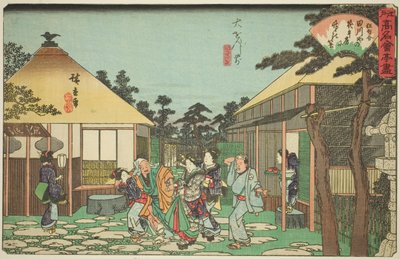 Řeka Teta, další členové uranu t a chrám Daionji (před chrámem Daionji, Tagawaya), z te serie s, Edo (Edo, staré jméno bylo revidováno) všechny)“ od Utagawa Hiroshige