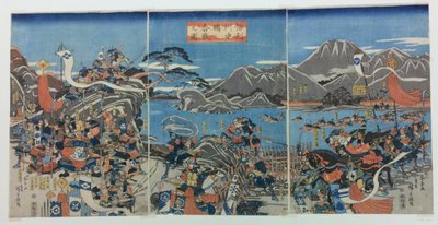 Bitva u Kawanakajimy v provincii Šinano. od Utagawa Hiroshige