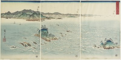 Pohled na vířivky v provincii Awa, 1857 od Utagawa Hiroshige