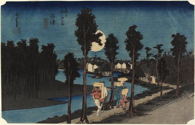 Zimní scéna, Mamamastu, c. 1833 od Utagawa Hiroshige