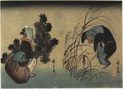 Žena a jezevec od Utagawa Hiroshige