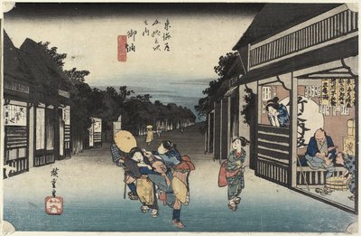 Ženy sedící na cestách, Goyu, kolem roku 1833 od Utagawa Hiroshige