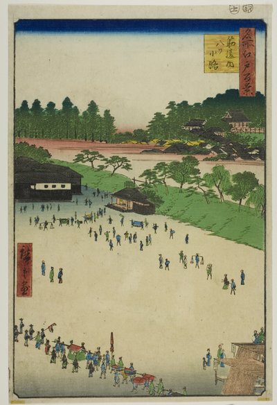 Jastukódži, Uvnitř brány Sudžikai (Sujikai-uchi Yatsukoji), ze série "Sto slavných pohledů na Edo (Meisho Edo hyakkei)". od Utagawa Hiroshige