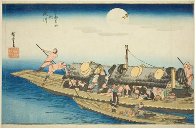 Řeka Yodo (Yodogawa), z Teseries od Utagawa Hiroshige