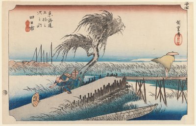 Yokkaichi, San Cho Kwa, Station 44, ze série Padesát tři stanic Tokaidské dálnice, 1834 (barevný dřevotisk) od Utagawa Hiroshige
