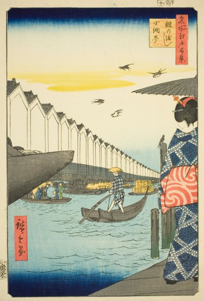 Armor Fairy, Core Micho (I am the Armor Core Micho), ze série Te „Hřeben je vybagrován daleko od hřebene v Edo (Sto slavných pohledů na Edo)“ od Utagawa Hiroshige
