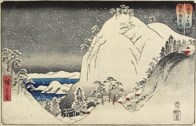 Hora Yuga v provincii Bizen, srpen 1858 od Utagawa Hiroshige
