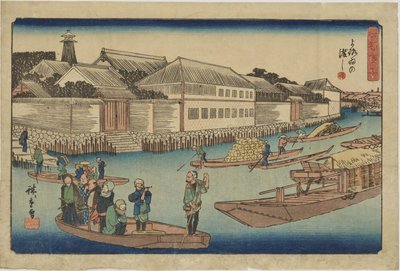 „Průsmyk Armor („Yoroi-no-Watashi“)“ ze série „Vynikající výhledy na Edo“ od Utagawa Hiroshige
