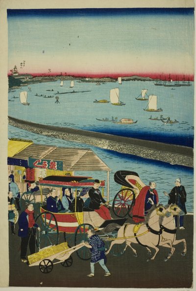 Jednodenní výlety a představení se stážisty a Tsuyama od Utagawa Hiroshige III