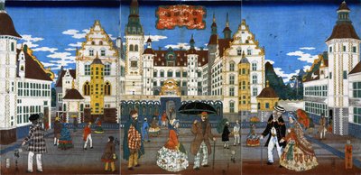 Hirošige II - Amerika nigiwai no zu od Utagawa Hiroshige II