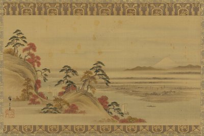 Říční krajina: červené listí a hora Fuji, období Edo, polovina 19. století. od Utagawa Hiroshige II